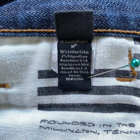 William Rast Jeans Boy Taper with Attitude Sz 32 Dark Wash Distressed Low Rise - Picture 11 of 12